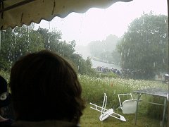 What the bloody rain looked like from the Marquee