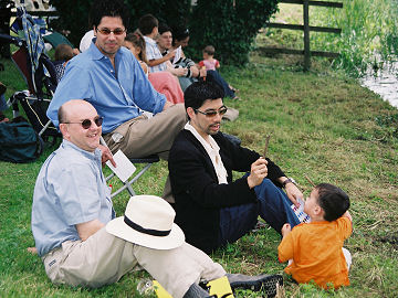 Aki and Peter sword fencing