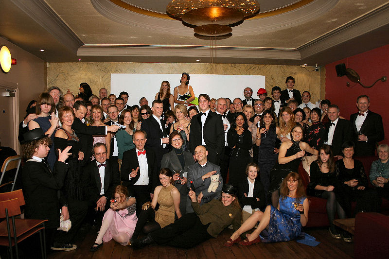 The guests assembled for the Coburn 50th birthday party