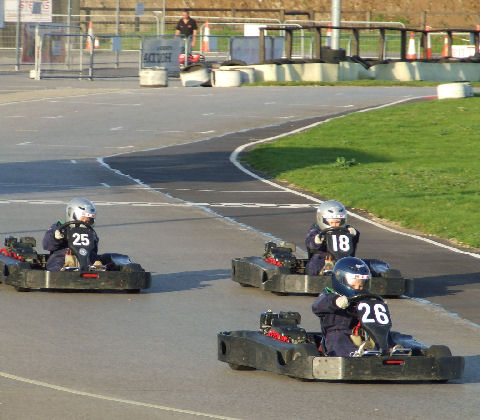Zooming round the track at Red Lodge Go Karting track