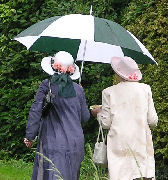 Jean and Edna under a sensibly sized one