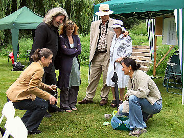 Chick on show on the river bank