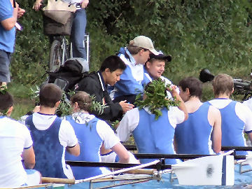 Victors receive their garlands