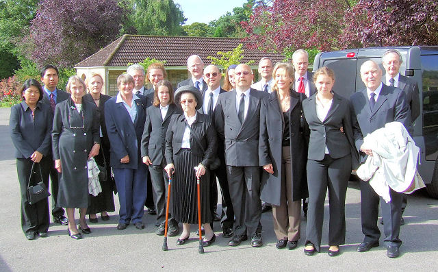 The family gathers before the Thursday ceremony