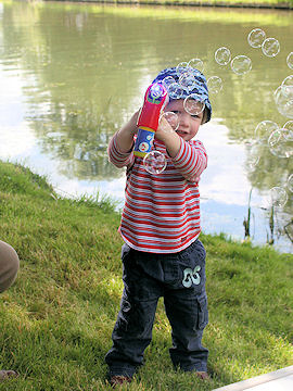 Bubbles on the river bank