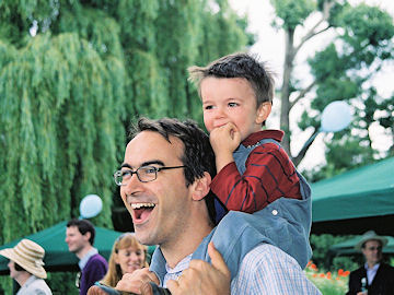 Dom and Giacamo enjoy the racing