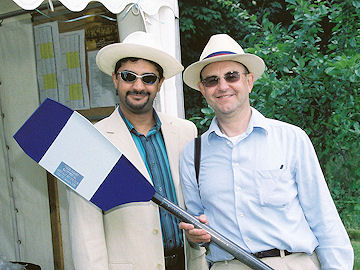 Sandy brings Andy a shattered Canadian blade as proof of his coxing prowess