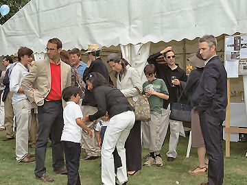 Gathering outside the tent