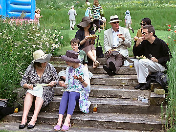 Sitting on the steps